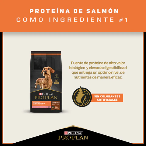 PRO PLAN SENSITIVE SKIN ADULTO RAZA PEQUEÑA 3 KG SALMON