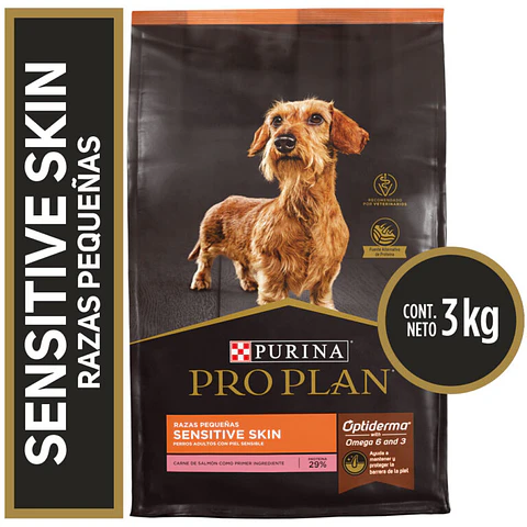 PRO PLAN SENSITIVE SKIN ADULTO RAZA PEQUEÑA 3 KG SALMON