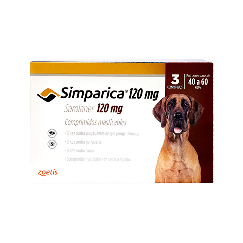 SIMPARICA 120 MG X 3 TAB 40.1-60 KG 1