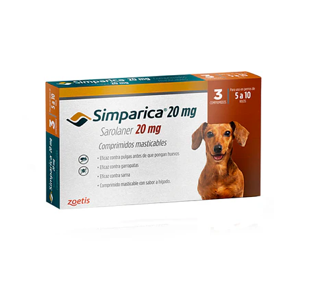 SIMPARICA 20 MG X 3 TAB 5,1 - 10 KG