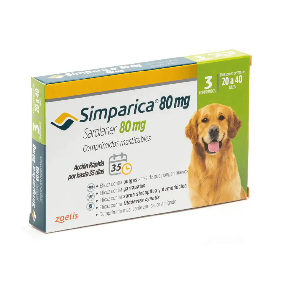 SIMPARICA 80 MG X 3 TAB 20,1 - 40 KG 1
