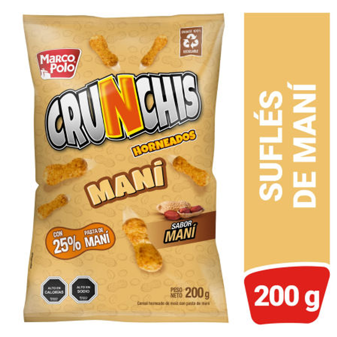 Suflés Crunchis Maní 200 g Marco Polo 1