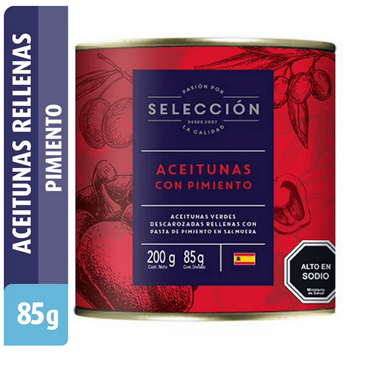 Aceitunas Rellenas Variedades Drenado 85 g - Neto 200 g 1