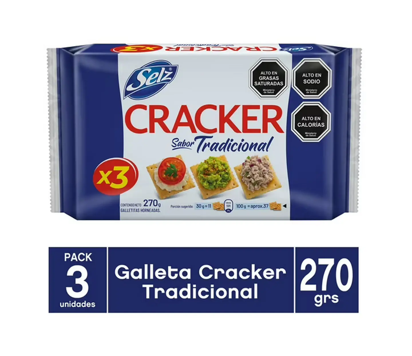Paquete Galletas Saladas Pack 3 un, 270 g 1