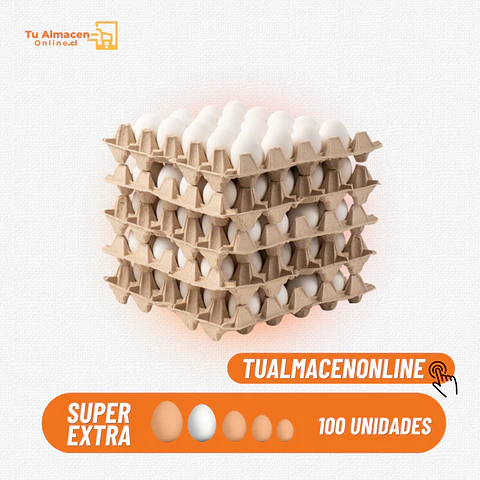 Caja de Huevos Super Extra Blanco 100 unidades
