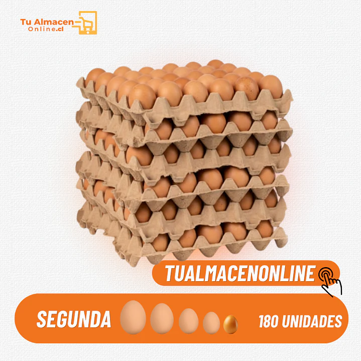 CAJA HUEVO SEGUNDA COLOR 180U 1