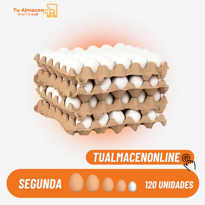 CAJA DE HUEVOS SEGUNDA BLANCO 120U 1