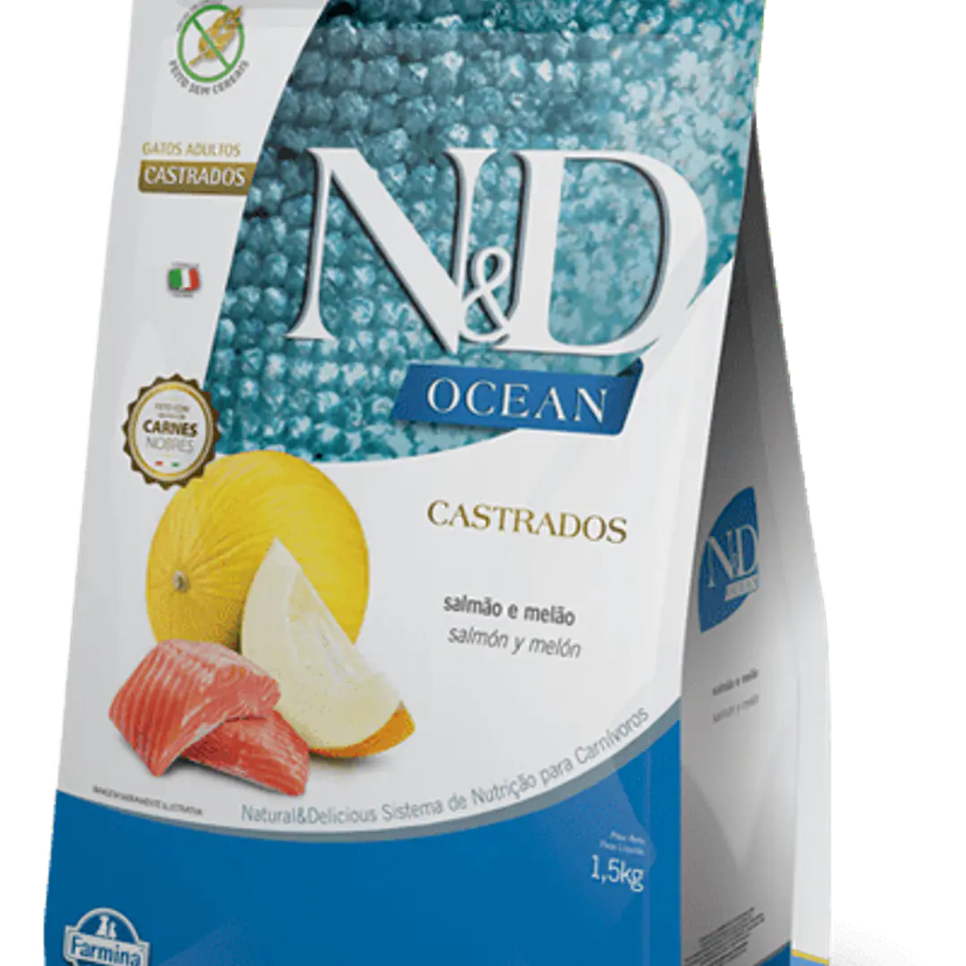 N&D OCEAN GATO ADULTO CASTRADO SALMON Y MELON 1.5 KG 1