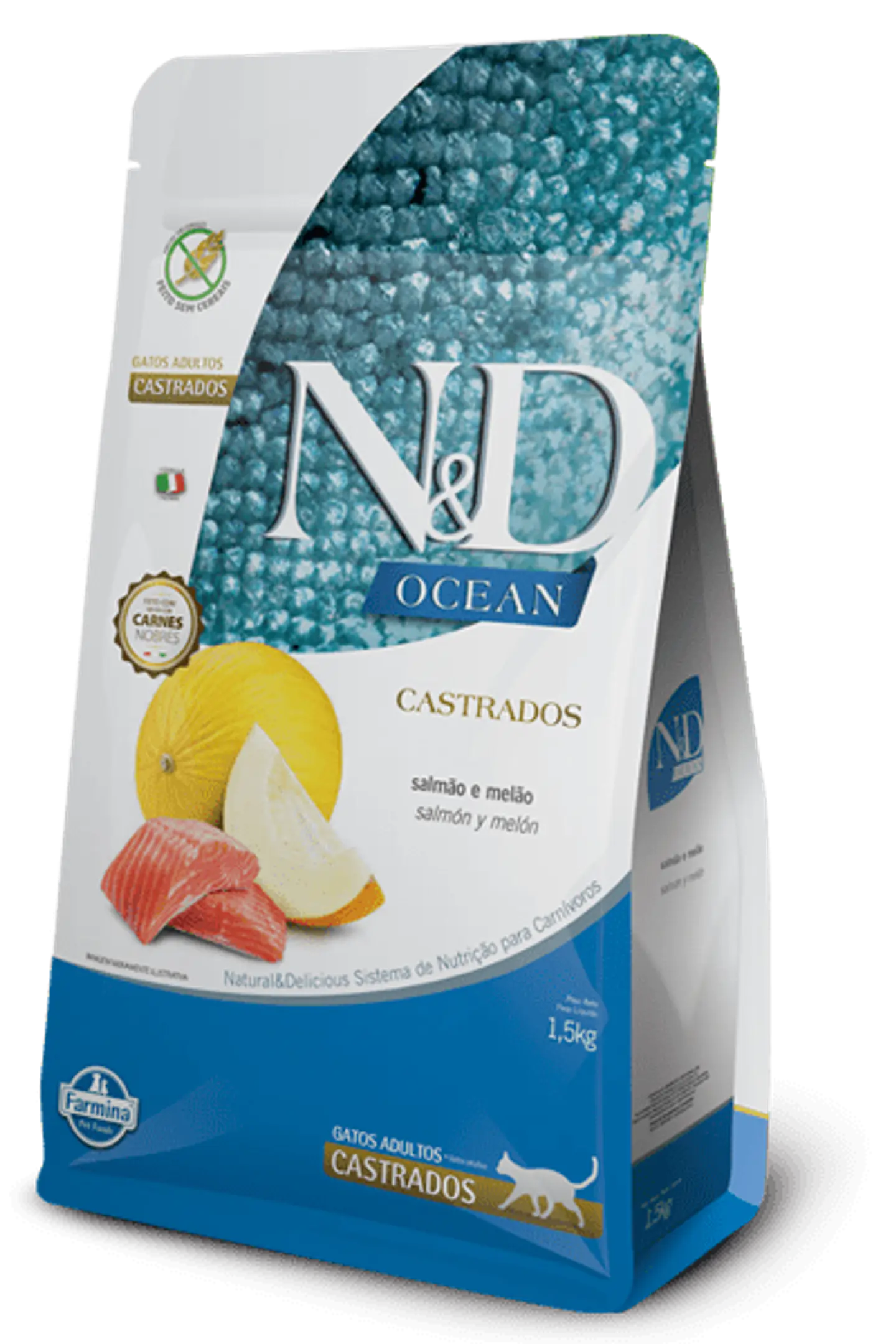 N&D OCEAN GATO ADULTO CASTRADO SALMON Y MELON 1.5 KG 1