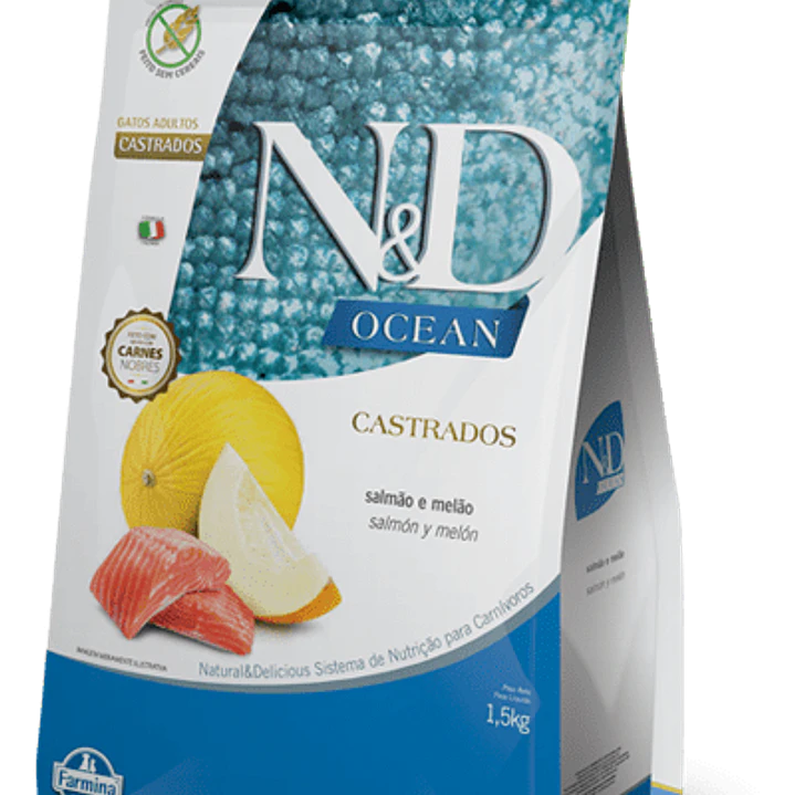 N&D OCEAN GATO ADULTO CASTRADO SALMON Y MELON 1.5 KG 1