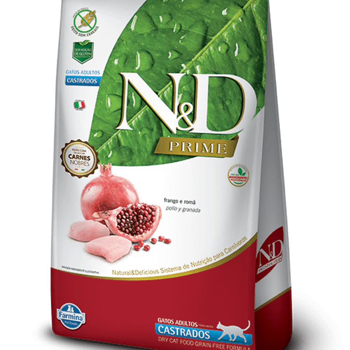 N&D PRIME GATO ADULTO CASTRADO POLLO Y GRANADA 1.5 KG 1