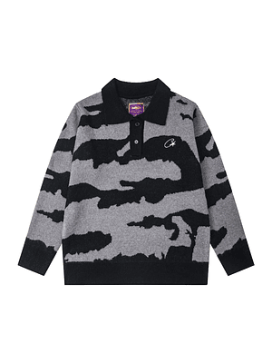 Corteiz Mohair Fuzzy Collar Sweater