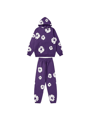 Conjunto Denim Tears Flowers Roxo