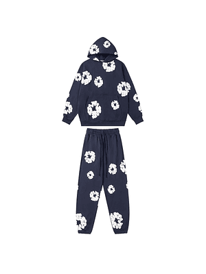 Conjunto Denim Tears Flowers Blue Dark