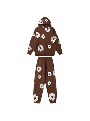 Conjunto Denim Tears Flowers Castanho