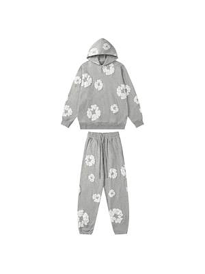Conjunto Denim Tears Flowers Grey