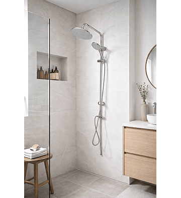 COLUMNA DUCHA SIMPLE PLATEADA SIN GRIFERIA