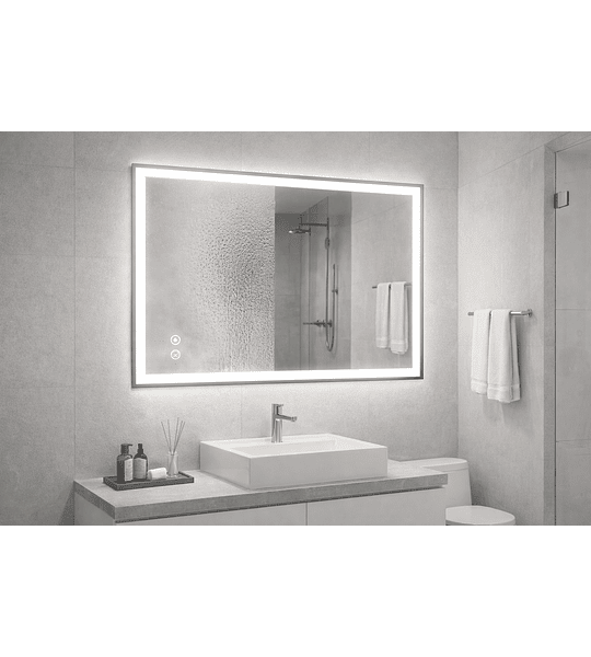 ESPEJO LED Y ANTI-EMPAÑANTE 80X60 CMS 