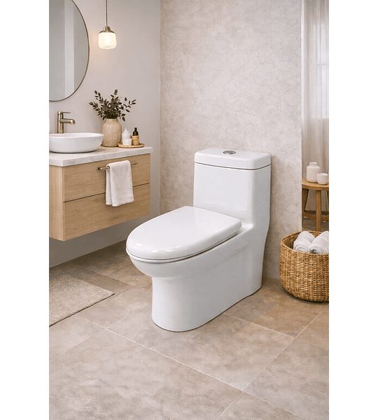 Inodoro one piece 20cm descarga al piso