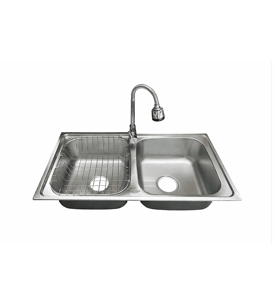 LAVAPLATOS 78X43 SOBRE CUBIERTA + MONOMANDO SEMIFLEXIBLE (PROMO N°4)