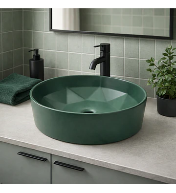 LOZA DE SOBREPONER PARA LAVAMANOS VERDE MATTE 