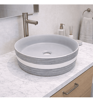 LOZA DE SOBREPONER PARA LAVAMANOS GRIS MATE CON BLANCO