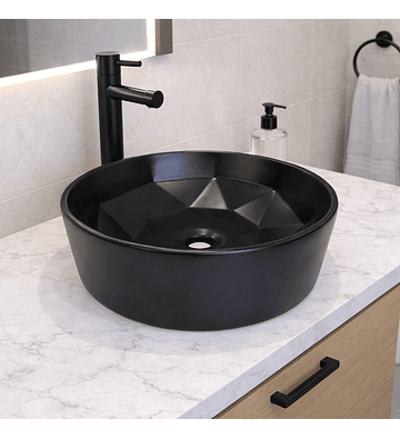 LOZA DE SOBREPONER 40CMS DE DIAMETRO NEGRA