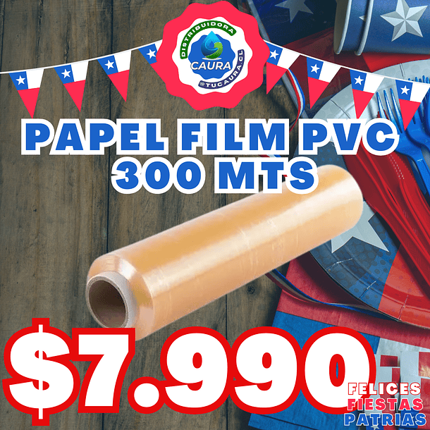 FILM PVC 30 CMS X 300 MT SIN CAJA