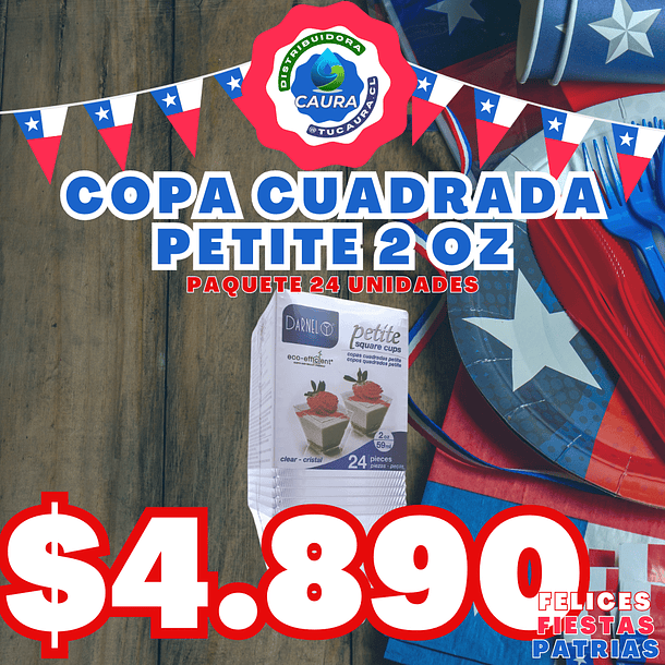 COPAS CUADRADAS PETITE 2 OZ X24