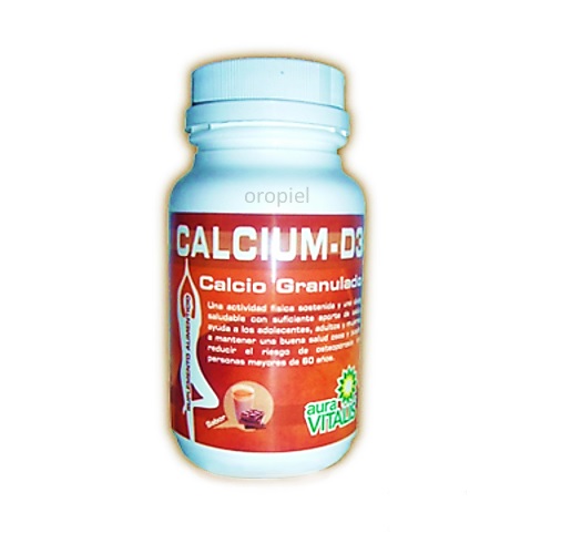 Calcio granulado + vitamina D suplemento huesos mujeres y hombres