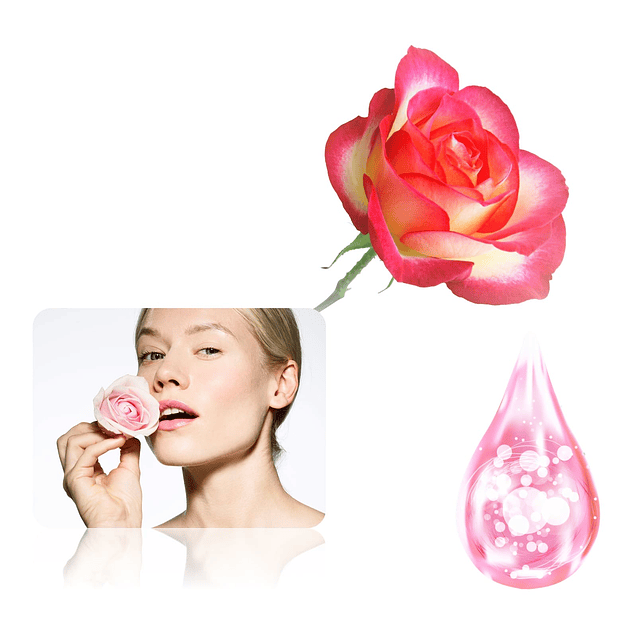 Loción descongestiva y humectante pieles sensibles agua de rosas Chile set 3