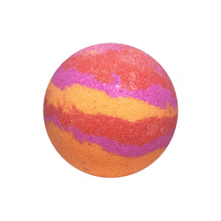 Bola efervescente de baño naranja y colores cálidos burbujeante que da espuma 