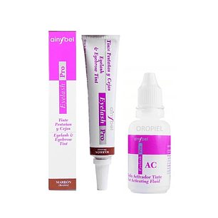 Kit de tinturado de cejas y pestañas: Tinte café ainybel dermik + activador