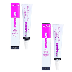 2 tintes negros para tinturado semipermanente cejas y pestañas dermik