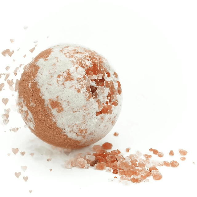Bola de sal de baño natural con esencia de canela y coco