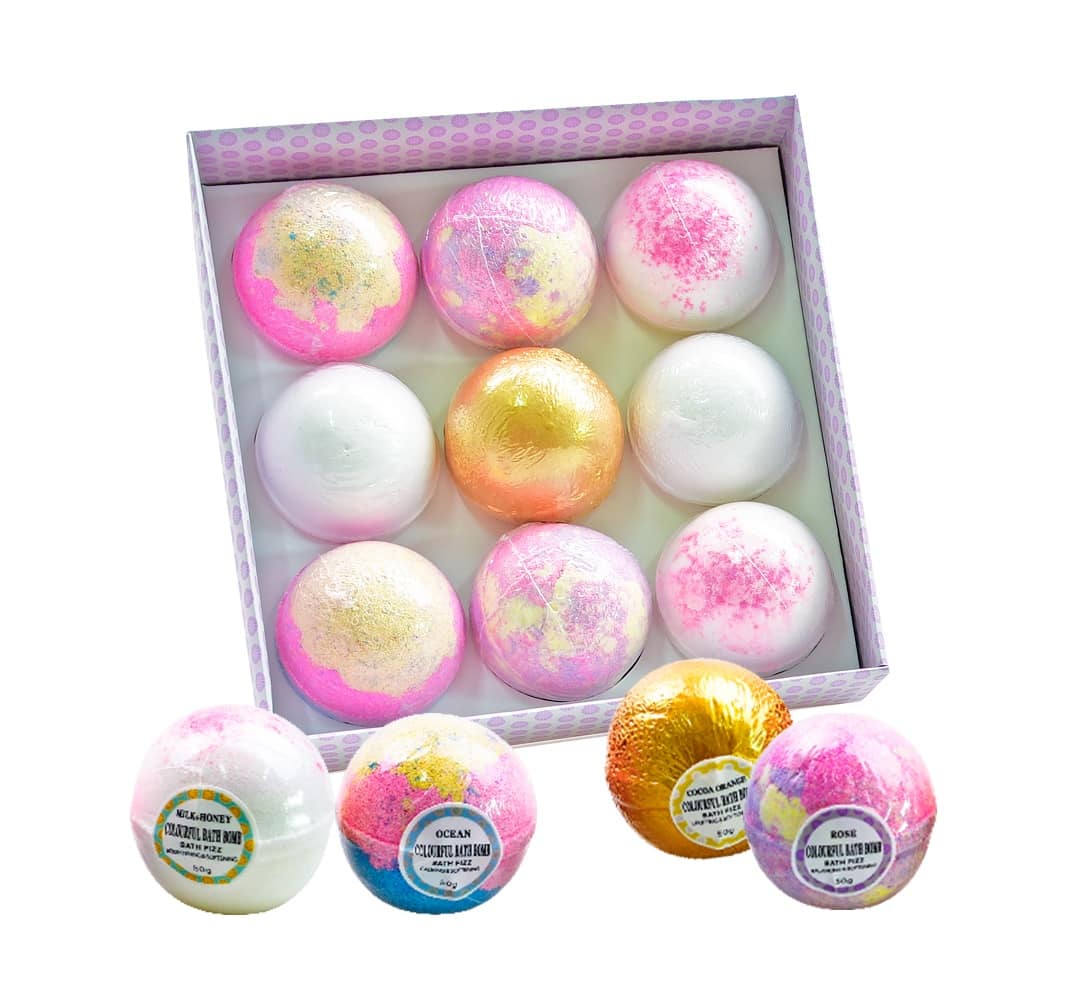 Bolas de colores para bañarse en la tina con burbujas efervescentes set 13