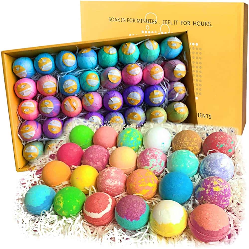 Pelotas de sal de baño efervescente distintos colores y aromas ricos kit 24