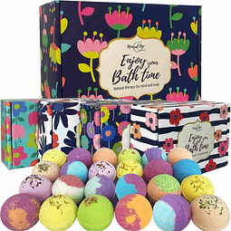 bolas de sal de baño efervescente pack de sales en forma de pelota set 24
