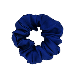 Scrunchie azul intenso estilosa coleta para peinados fáciles y rápidos