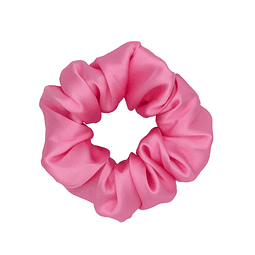 Scrunchie rosado chicle hermoso color tendencia de moda capilar en Chile
