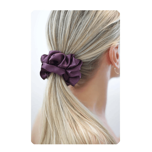 Comprar scrunchie morado oscuro hermosa coleta a la moda tot | Oropiel