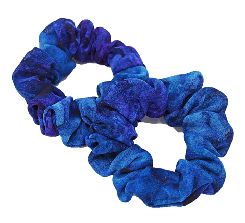 Scrunchies azules coletas blue a la venta colet azul en Chile pack 2