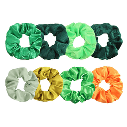 Scrunchies en oferta kit de 8 coletas a la venta colores ecológicos