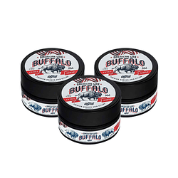 Cera buffalo capilar extra shine pomada de barbería profesional pack 3