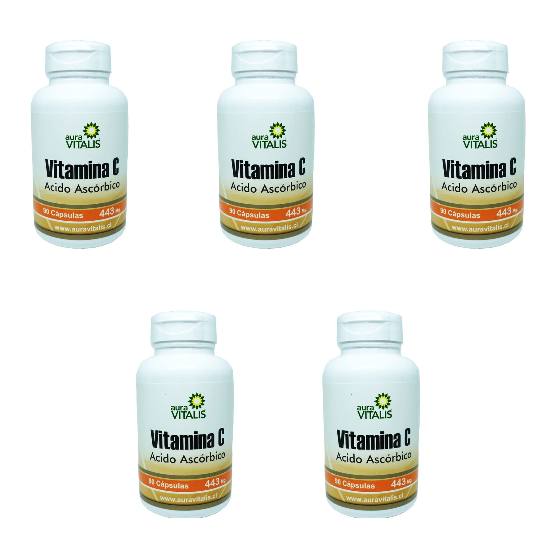 Cápsulas de Vitamina C pura y natural aura vitalis pack 5