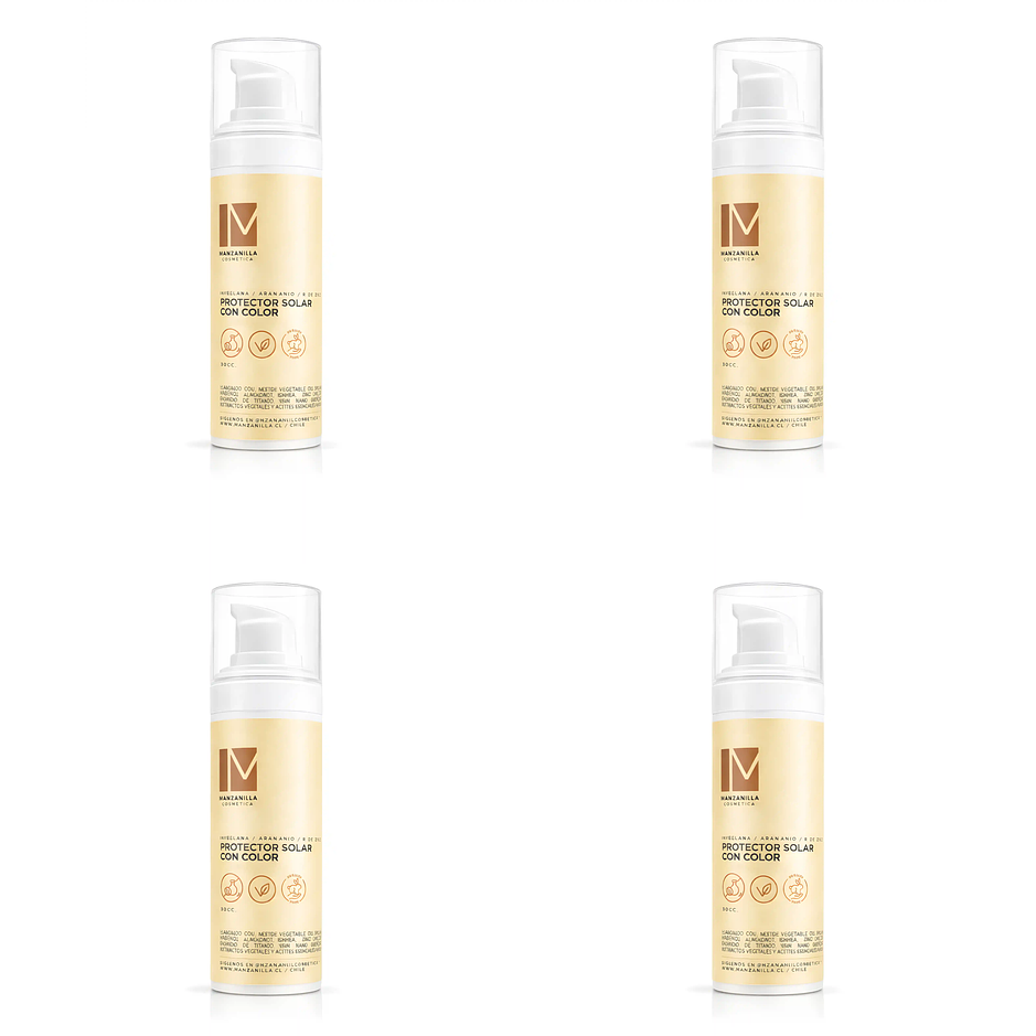 Bloqueador solar natural y ecologico protector con color pack 4 1