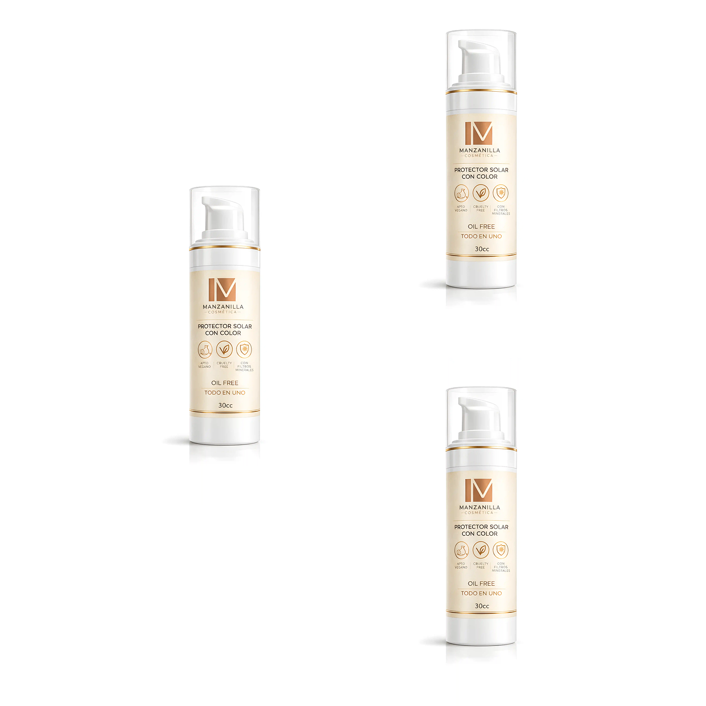 Crema bloqueadora solar con color pack 3 1