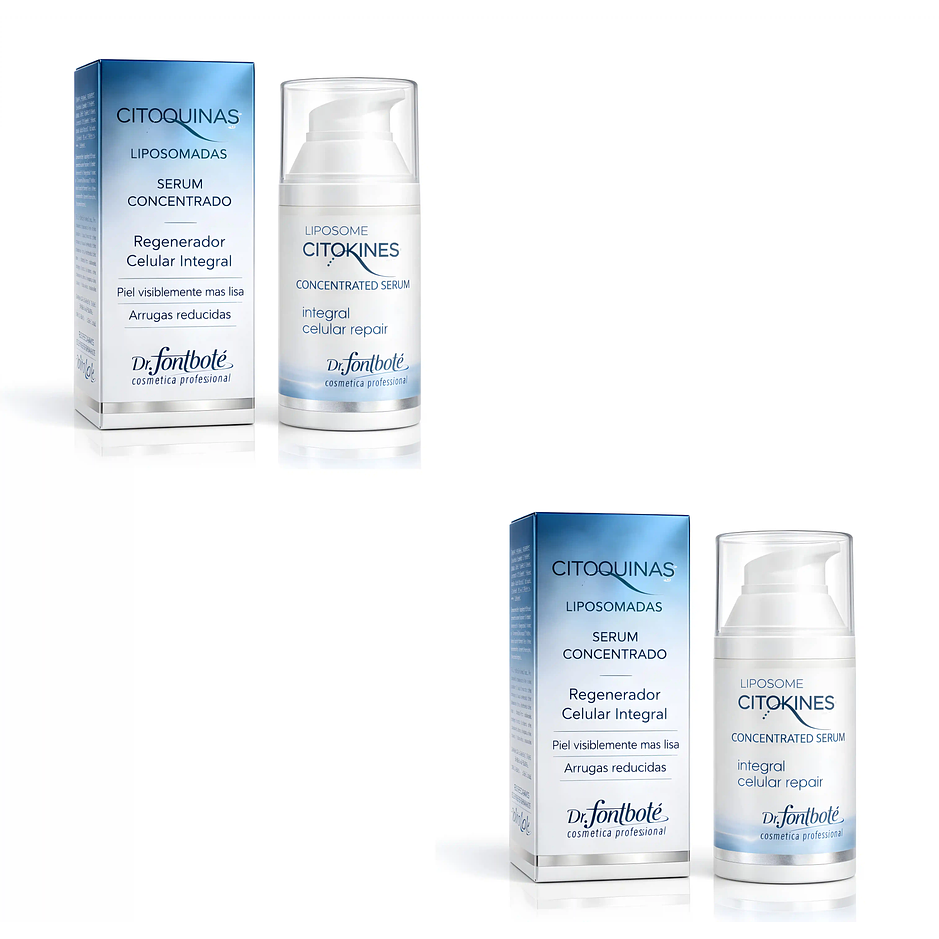 Serum regenerador envejecimiento facial piel cansada citoquinas Dr. Fontboté pack 2 1