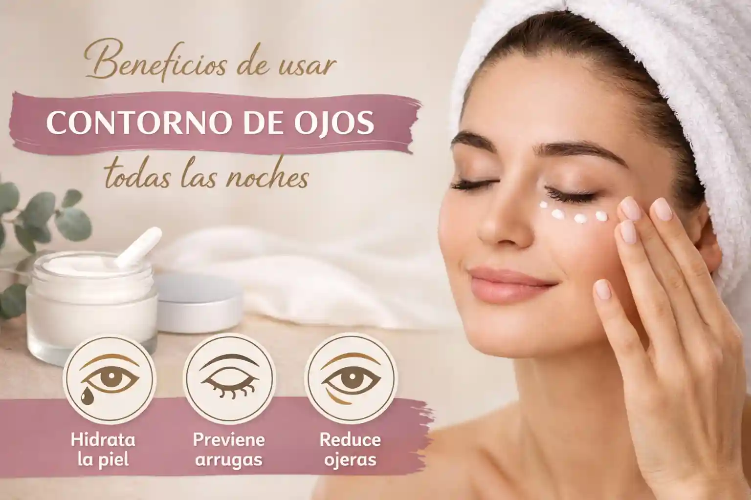 Beneficios de usar contorno de ojos todas las noches