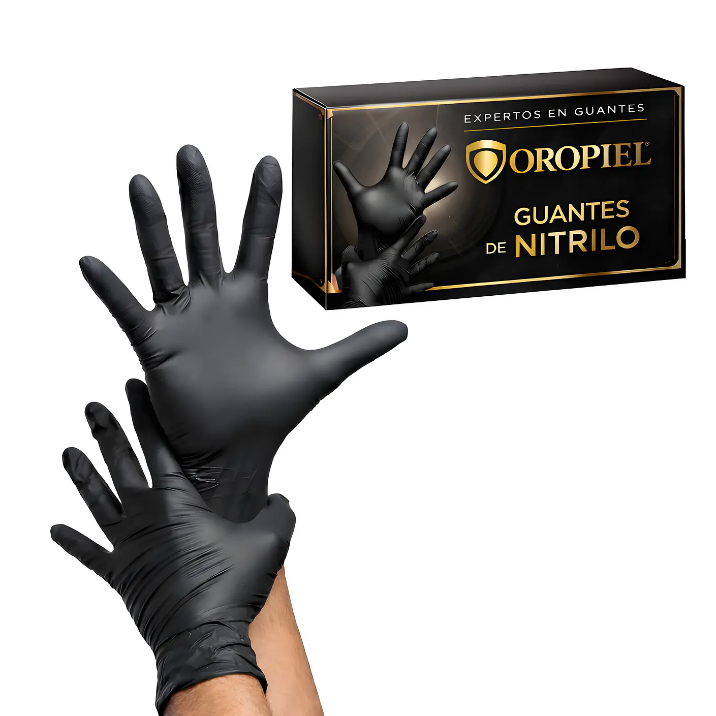 Guantes de nitrilo profesional color negro talla M touch pack 50 1